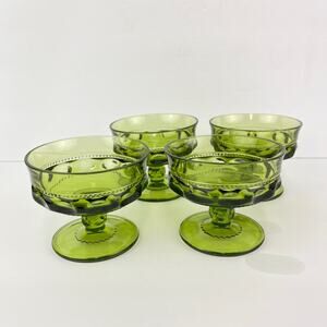 Vintage Indiana Kings Crown Thumbprint Sherbet Cups Set of 4